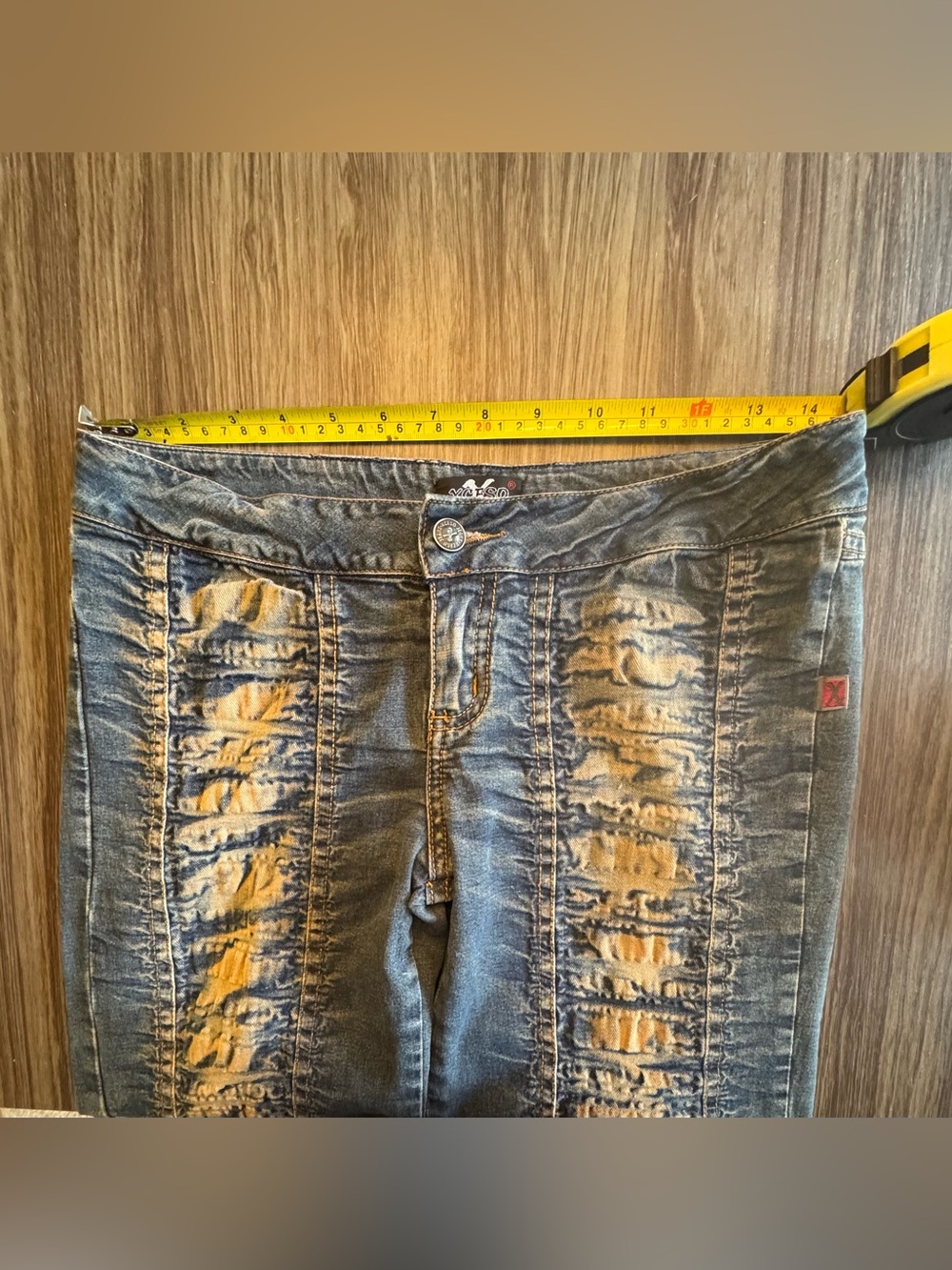 Xceso Women’s Distressed Blue Flare Jeans - Picture 6 of 9
